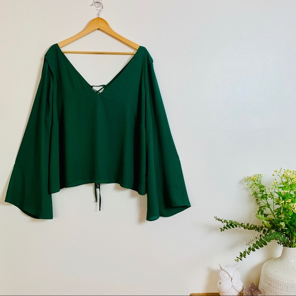 Forever 21 Tops - Forever 21+ Blouse, L/S Dark Green Sz 3X EUC